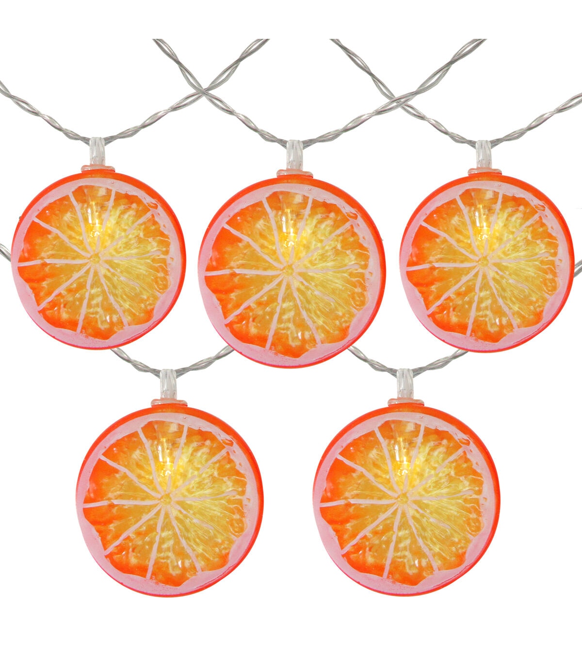 Northlight 10 Battery Operated Orange Slice LED String Lights - 4.5 ft