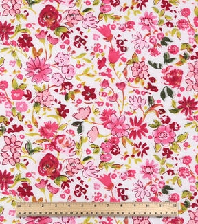 18 x 20 Pink Mini Floral Cotton Fabric Quarter 1pc by Keepsake Calico