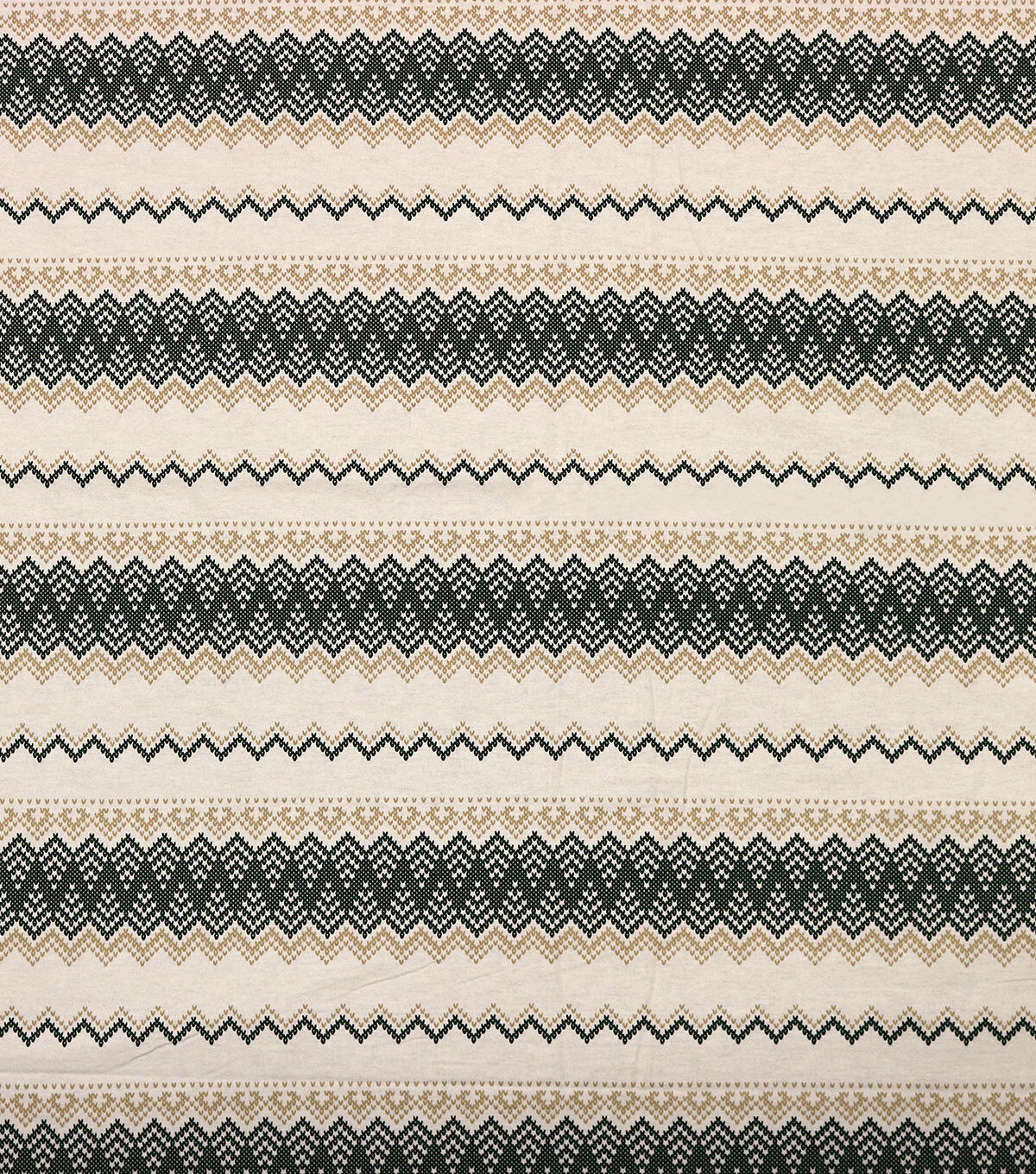 Geometric Knit Print on Brown Super Snuggle Christmas Flannel Fabric