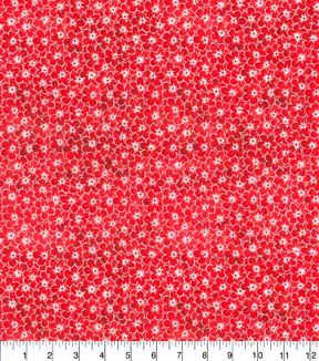 Fabric Traditions Floral on Red Cotton Fabric by Keepsake Calico