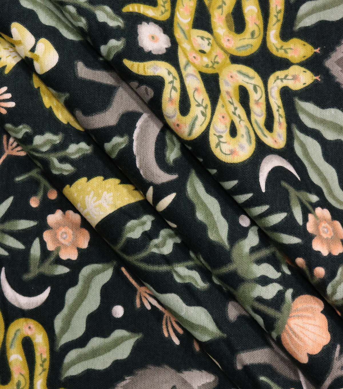 Symmetrical Animal Print On Black Super Snuggle Flannel Fabric