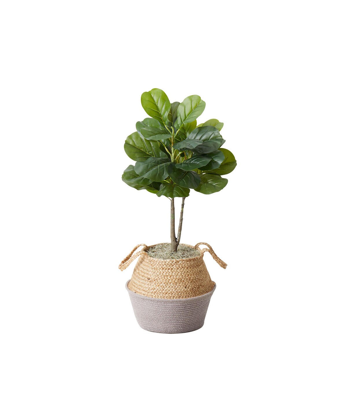 Nearly Natural 3' Artificial Fiddle Leaf Tree With Gray Basket DIY Kit