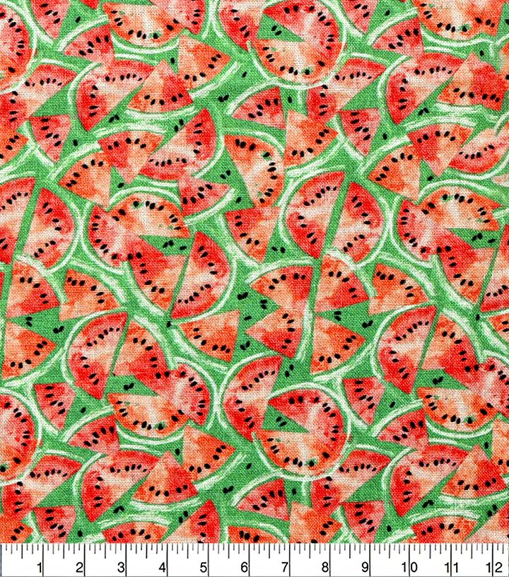 Watermelon 1-Piece Cotton Fabric Quarter