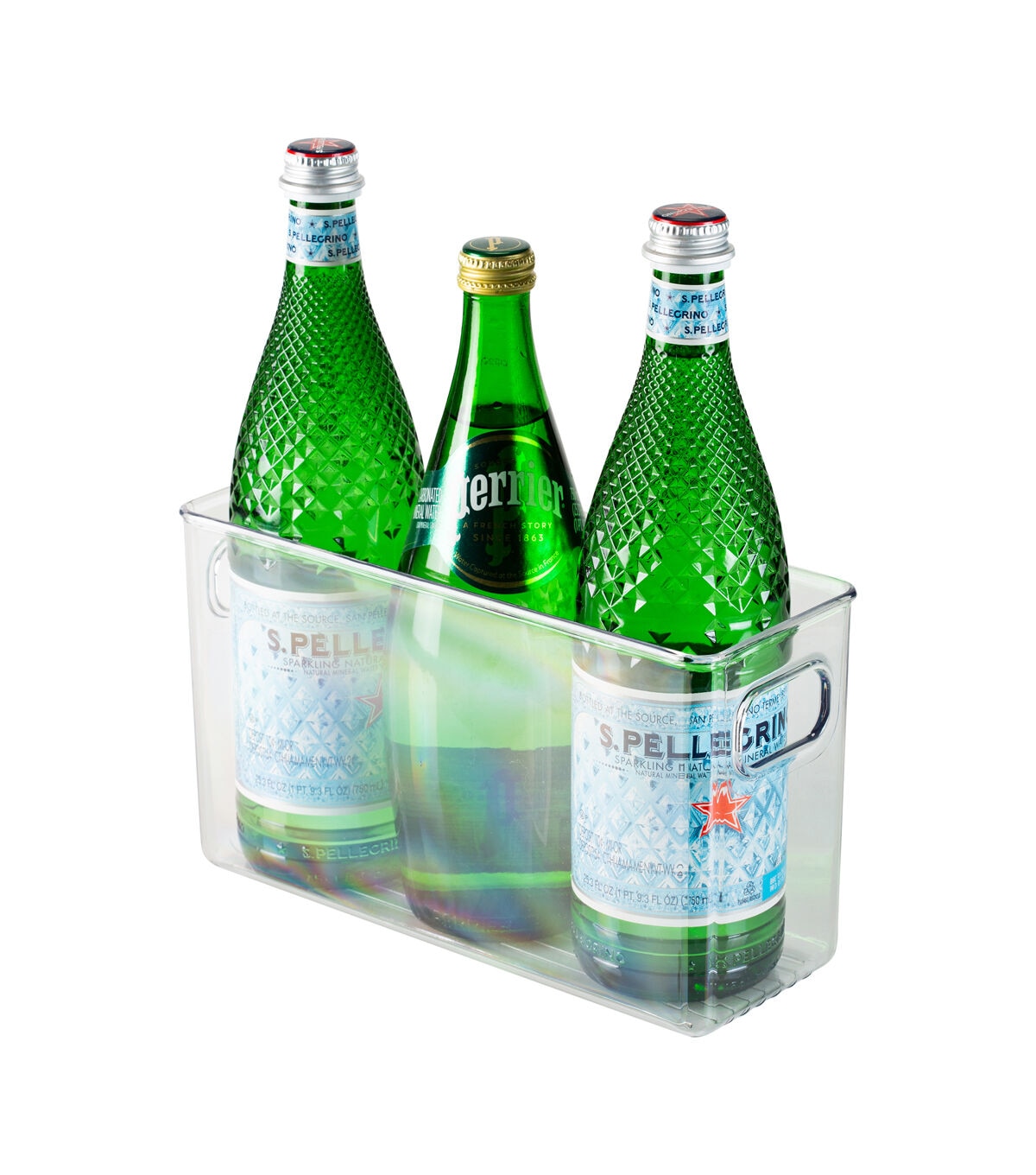 Simplify 10 x 6 Clear Narrow Vertical Stripe Organizer With Handles