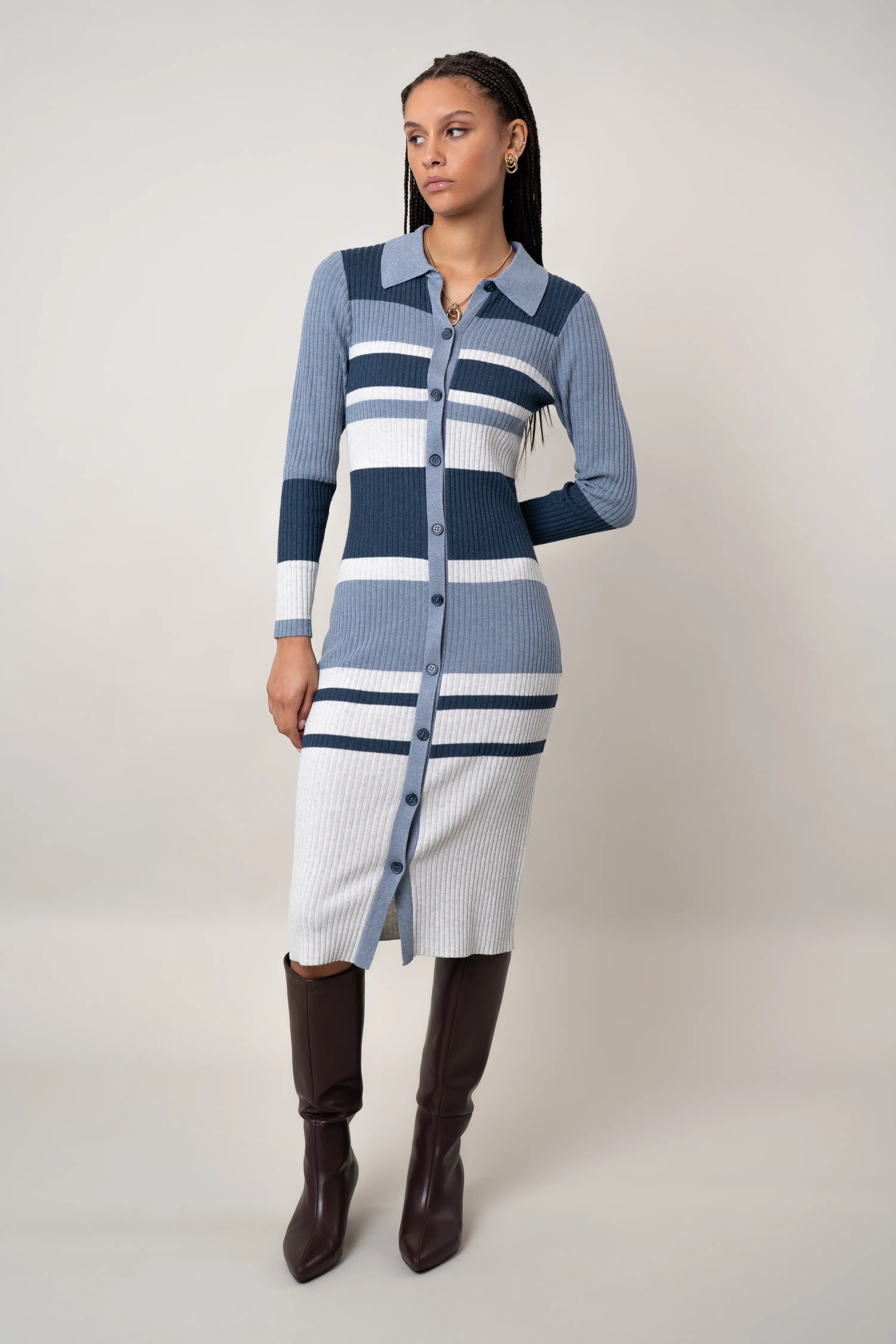 The Striped Button-Front Dress