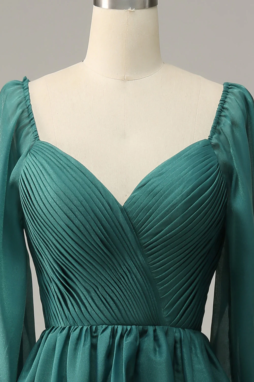 Off Shoulder Long Sleeves Prom Dress with Ruffles - VNBITS