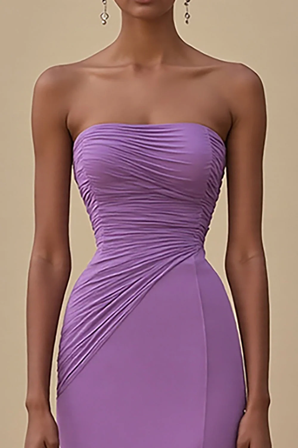 Elegant Black Sheath Chiffon Strapless Long Formal Dress with Slit - VNBITS