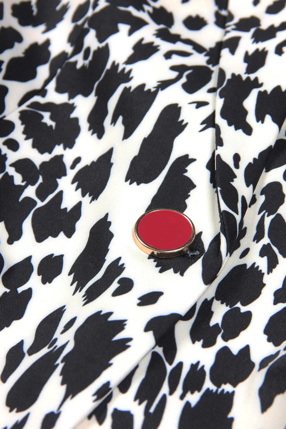 Black and White Leapard Pattern Peak Lapel One Button Women Blazer - VNBITS