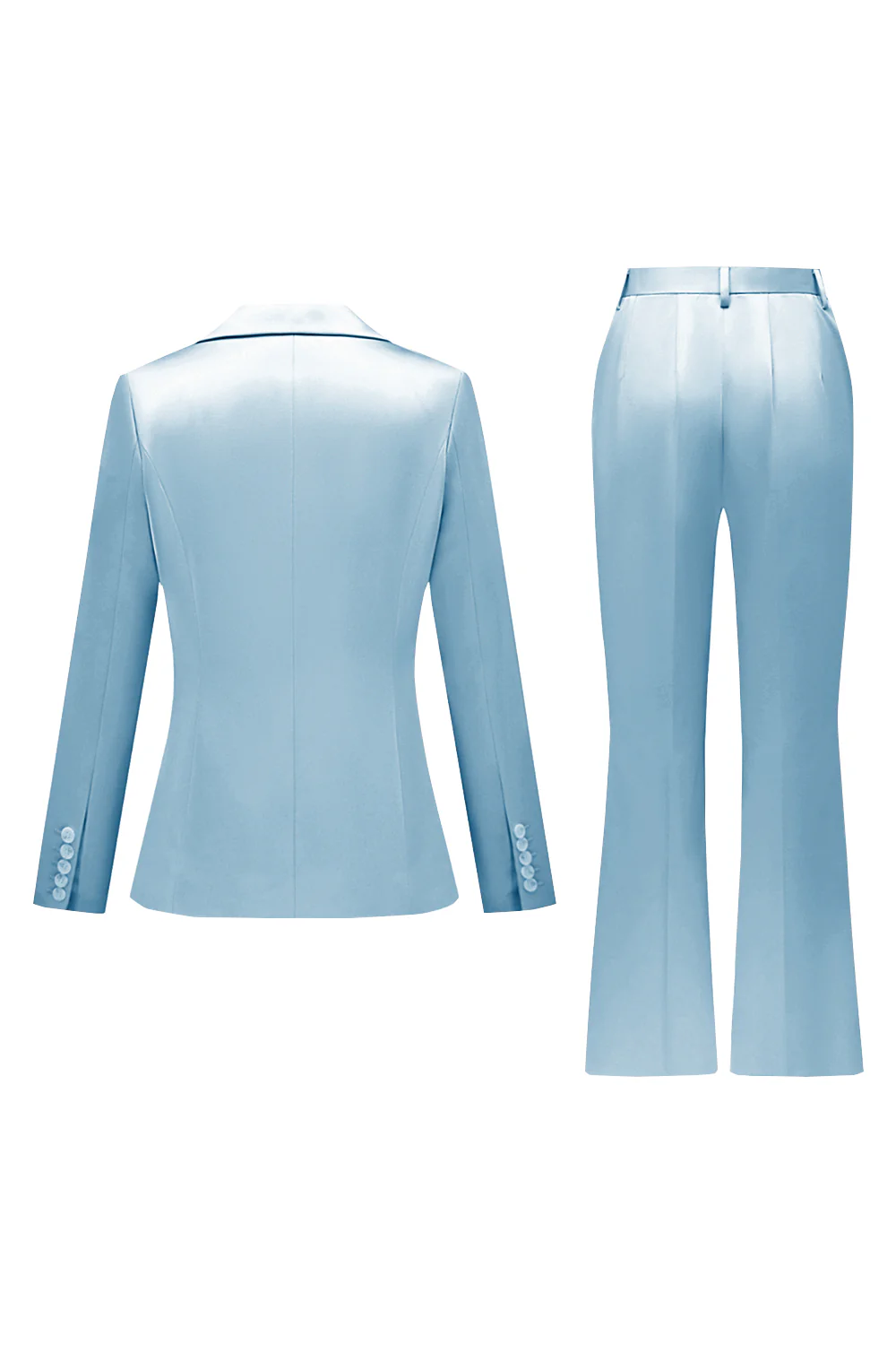 Grey Pink 2 Pieces Notched Lapel Long Sleeves Women Suits - VNBITS