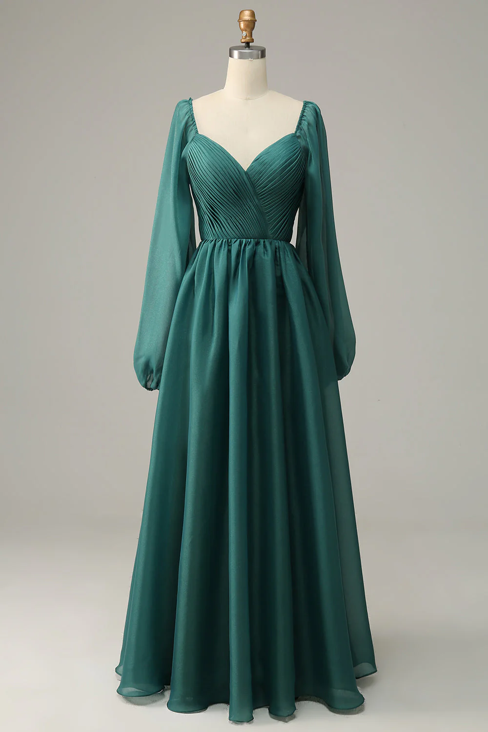 Off Shoulder Long Sleeves Prom Dress with Ruffles - VNBITS