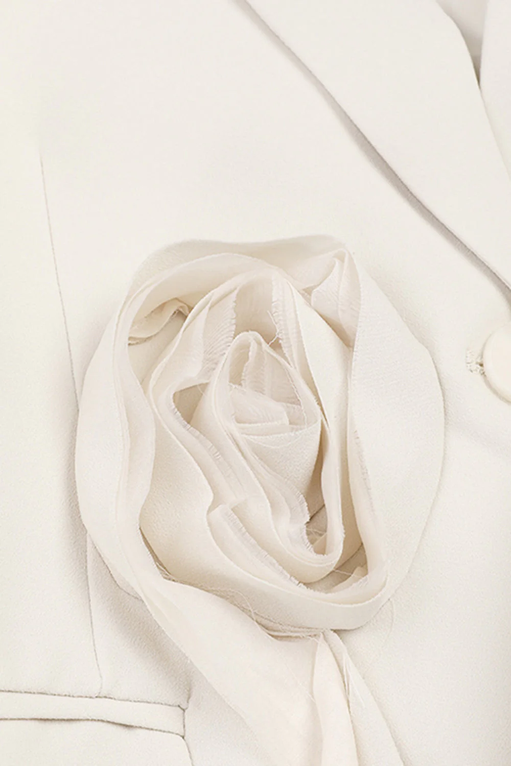 Ivory Floral Irregular Long Women Blazer - VNBITS