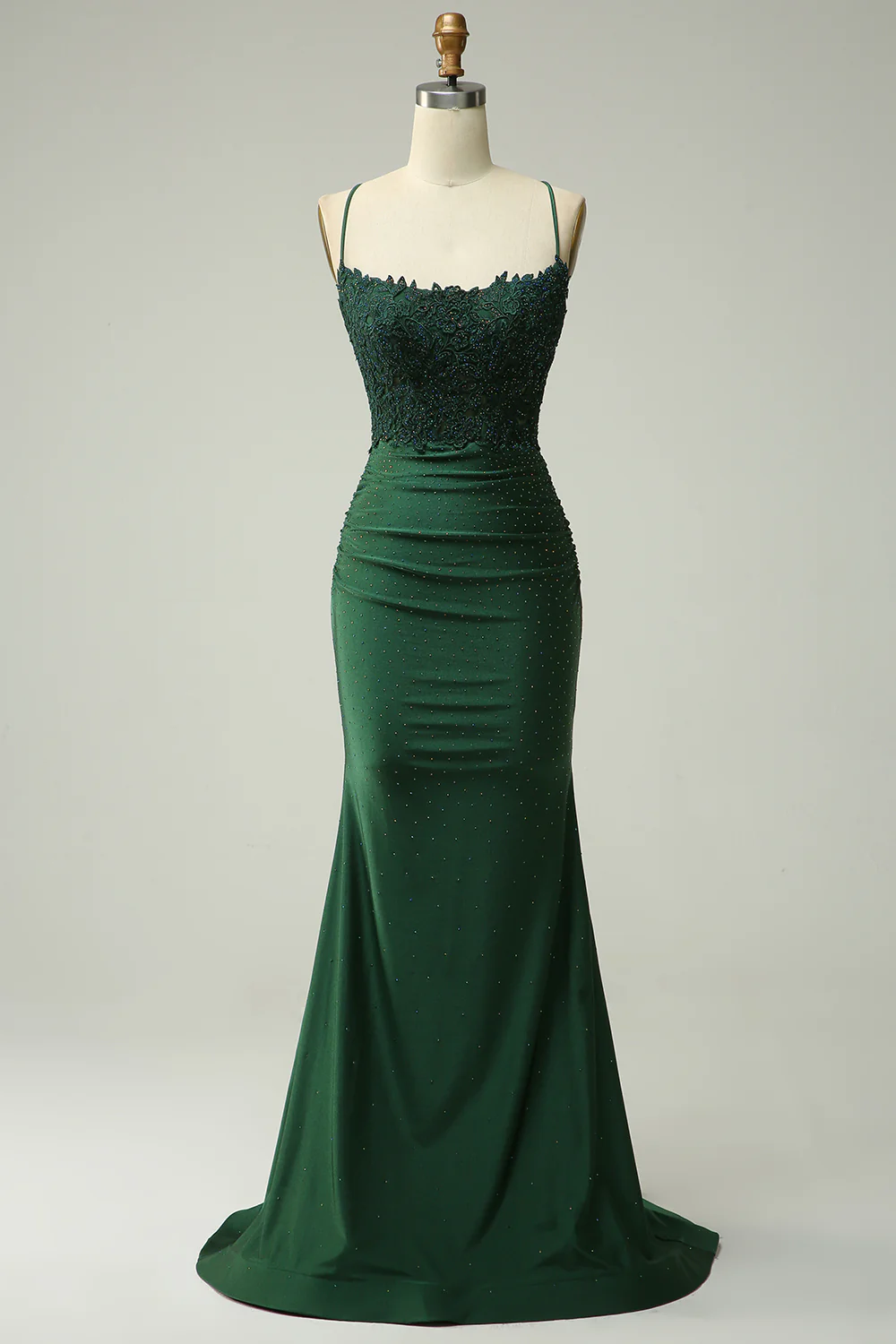 Mermaid Royal Blue Satin Spaghetti Straps Prom Dress - VNBITS