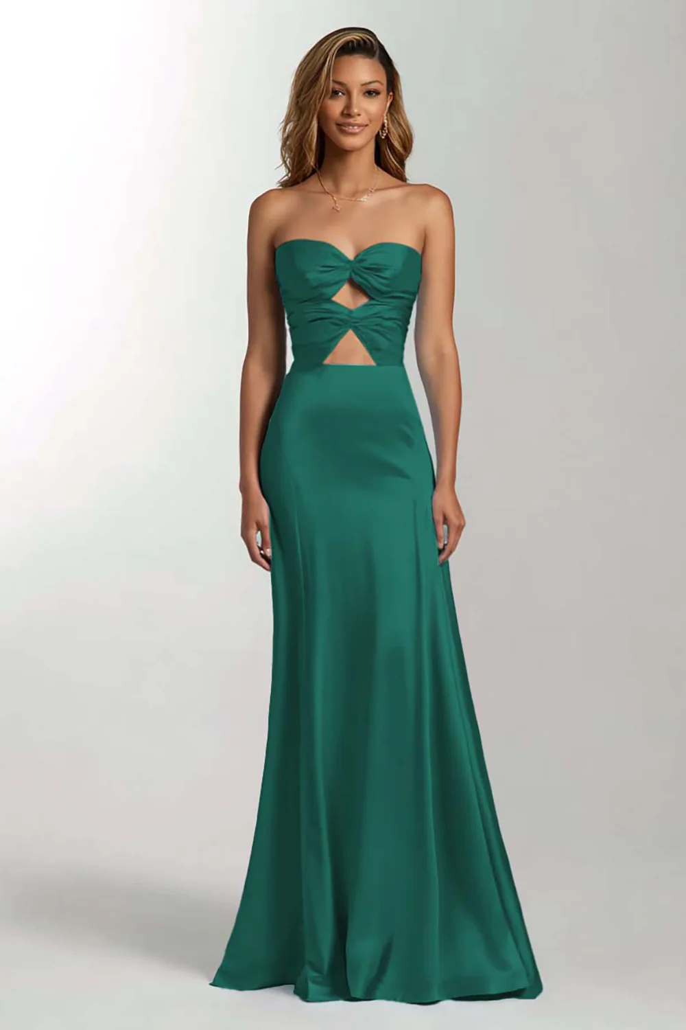 Sky Blue Mermaid Sweetheart Satin Long Formal Dress - VNBITS