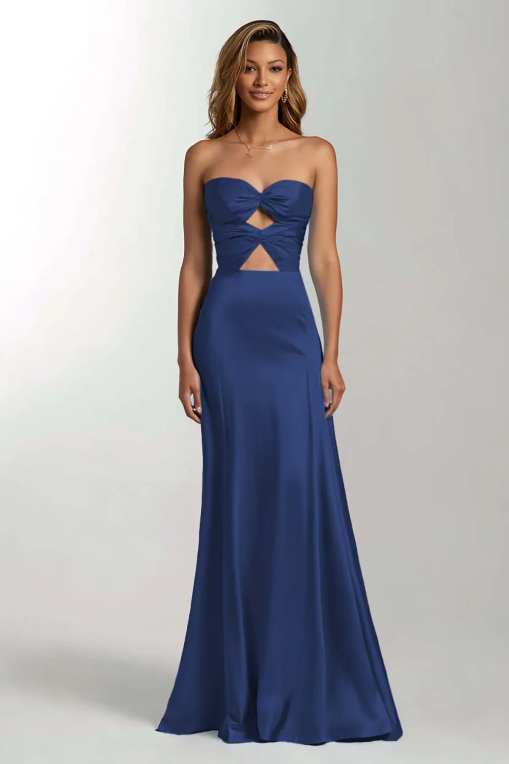 Sky Blue Mermaid Sweetheart Satin Long Formal Dress - VNBITS