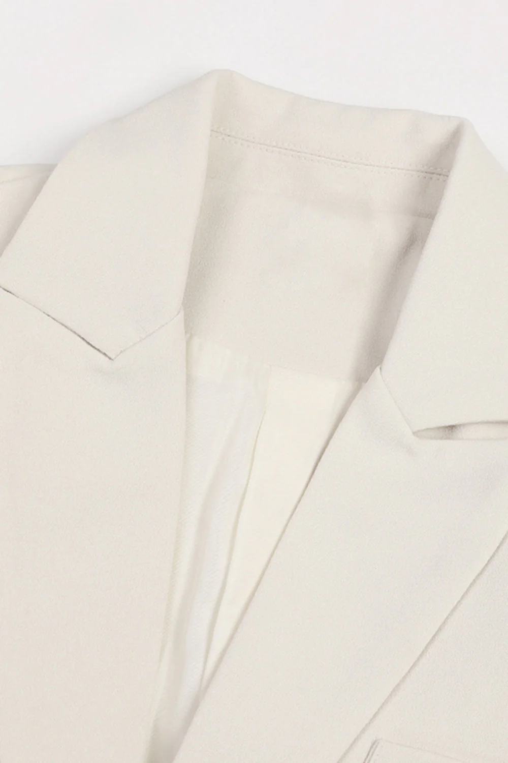 Ivory Floral Irregular Long Women Blazer - VNBITS