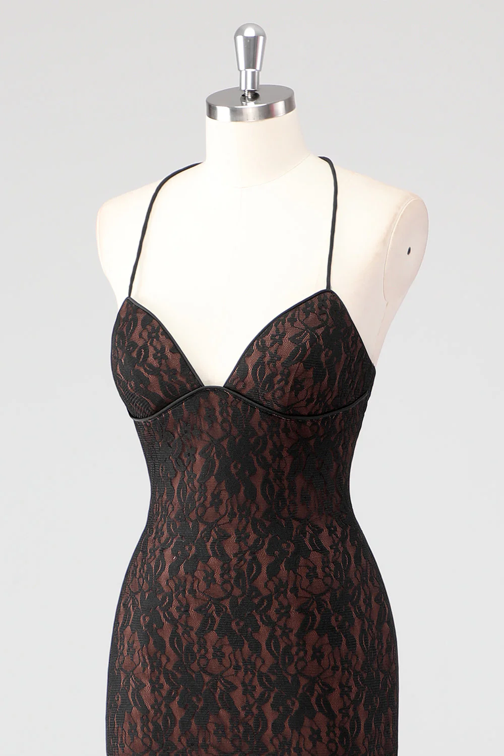 Black Spaghetti Straps Backless Formal Dress - VNBITS