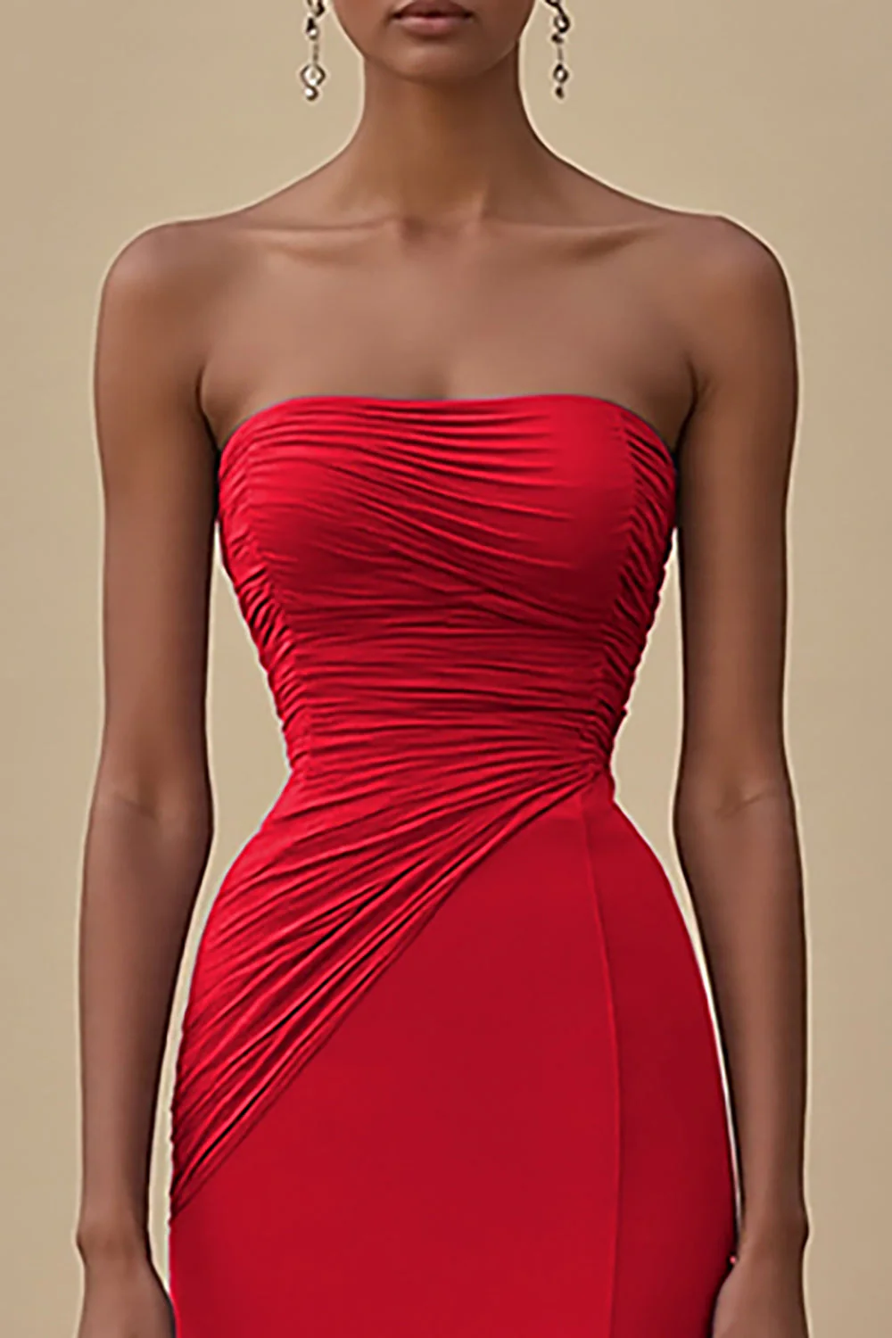 Elegant Black Sheath Chiffon Strapless Long Formal Dress with Slit - VNBITS