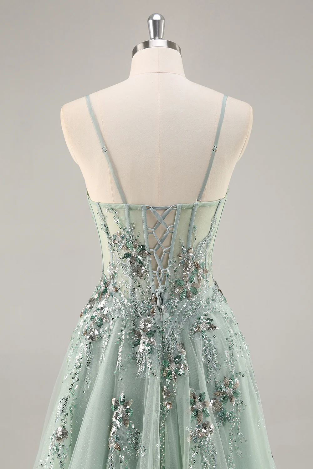 Sparkly Navy Corset Sweetheart Long Prom Dress with Appliques - VNBITS