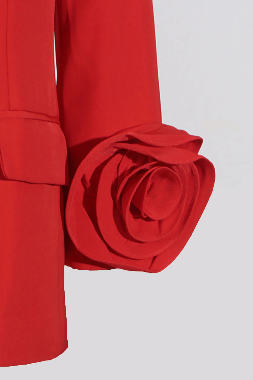 Red Peak Lapel Floral Women Blazer - VNBITS