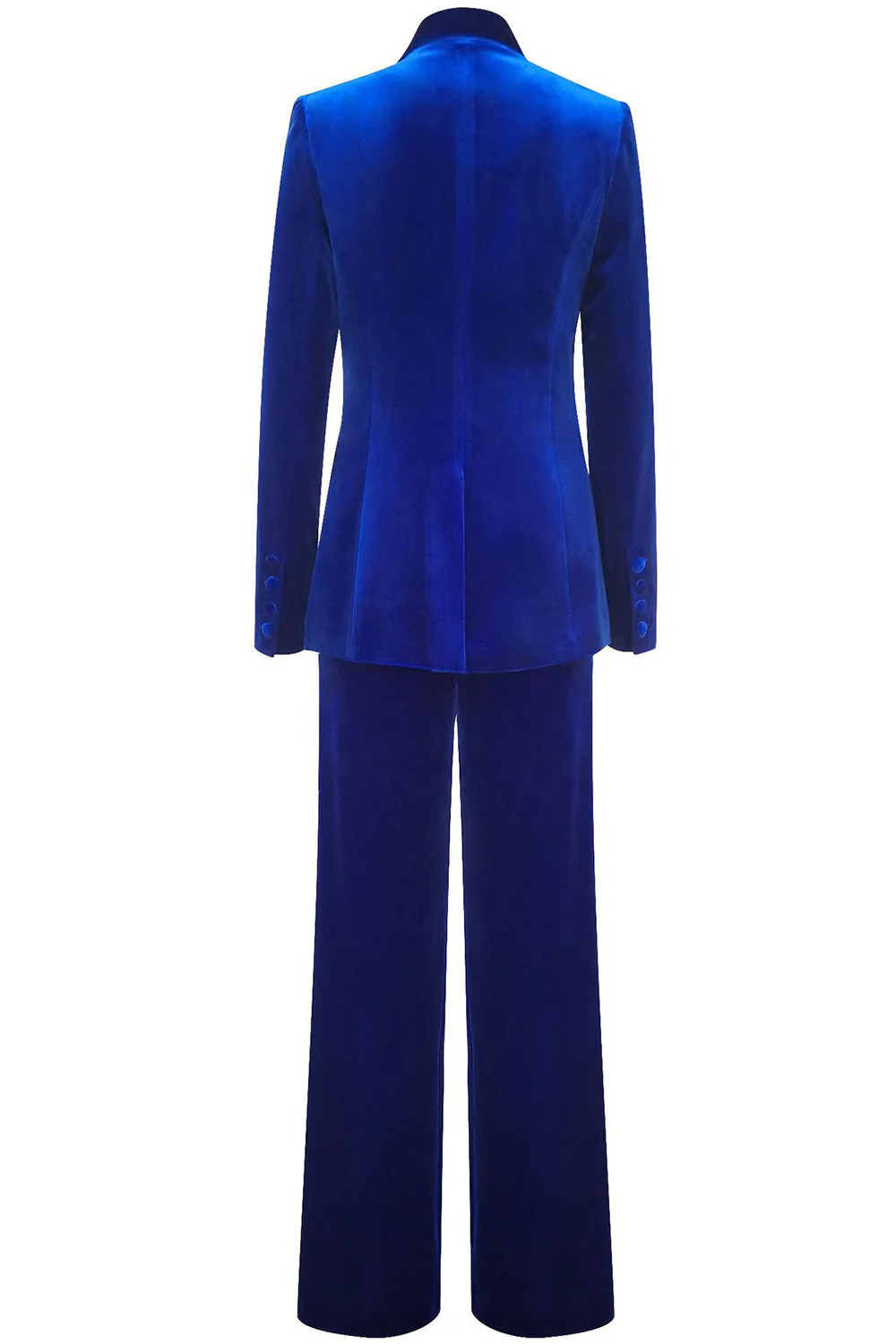 Royal Blue Velvet Single Button Women's Suits - VNBITS