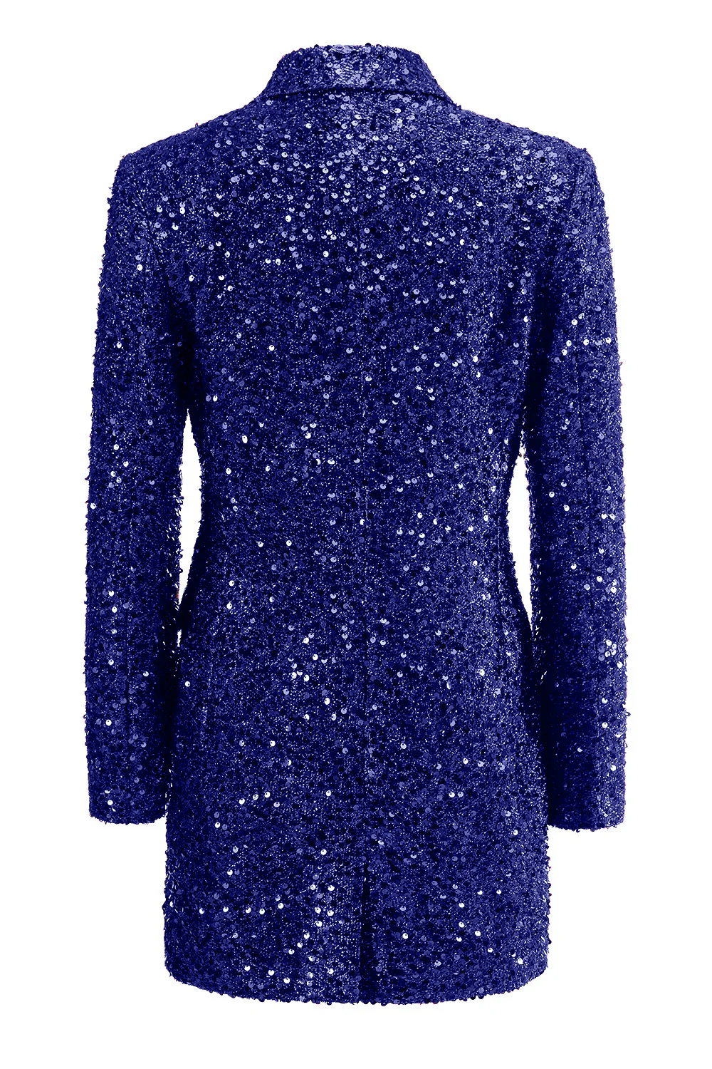 Sparkly Fuchsia Notched Lapel Women's Long Blazer - VNBITS
