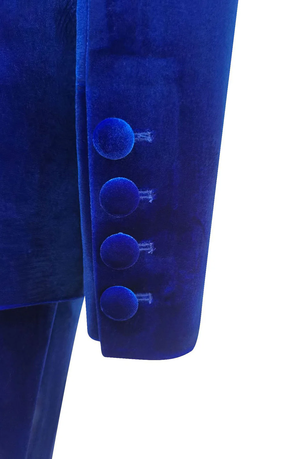Royal Blue Velvet Single Button Women's Suits - VNBITS