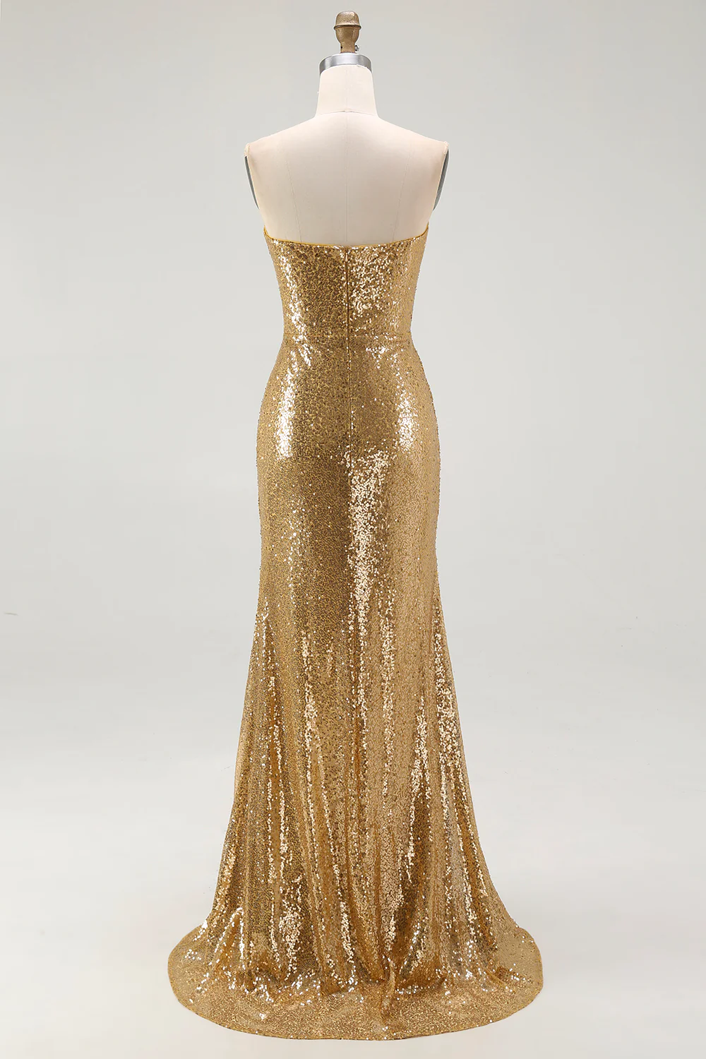 Sparkly Gold Mermaid Long Sequins Formal Dress with Slit - VNBITS