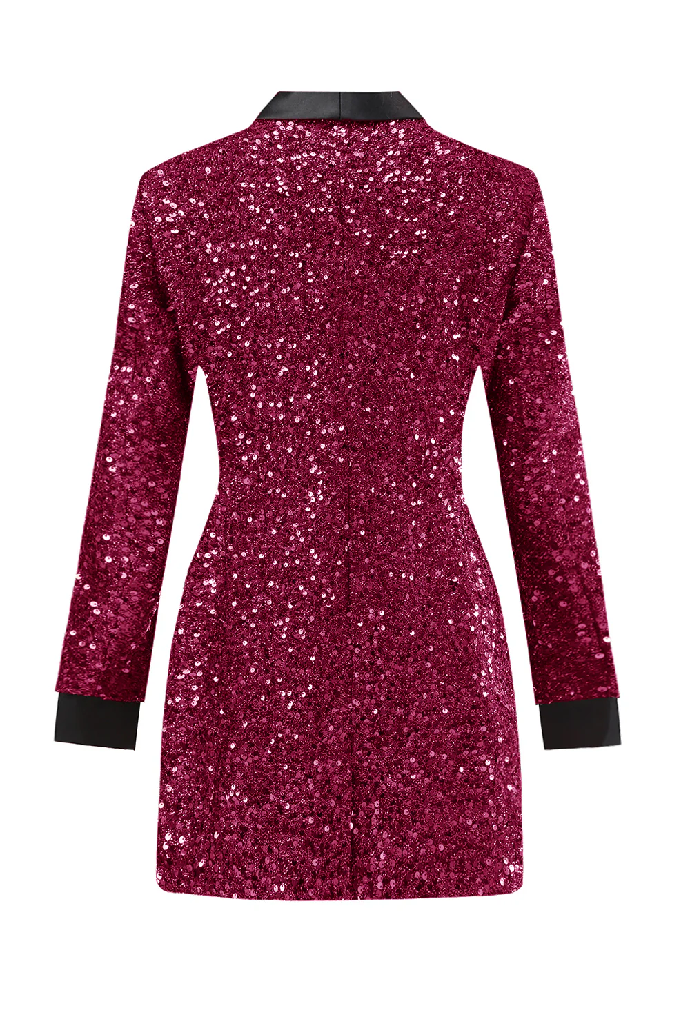 Sparkly Burgundy Bodycon Maxi Women's Blazer - VNBITS