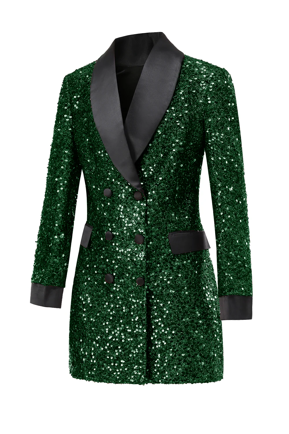 Sparkly Burgundy Bodycon Maxi Women's Blazer - VNBITS