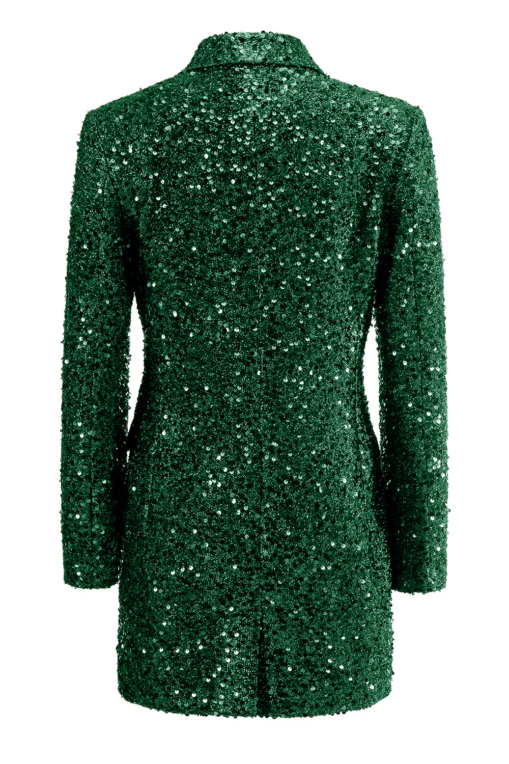 Sparkly Fuchsia Notched Lapel Women's Long Blazer - VNBITS