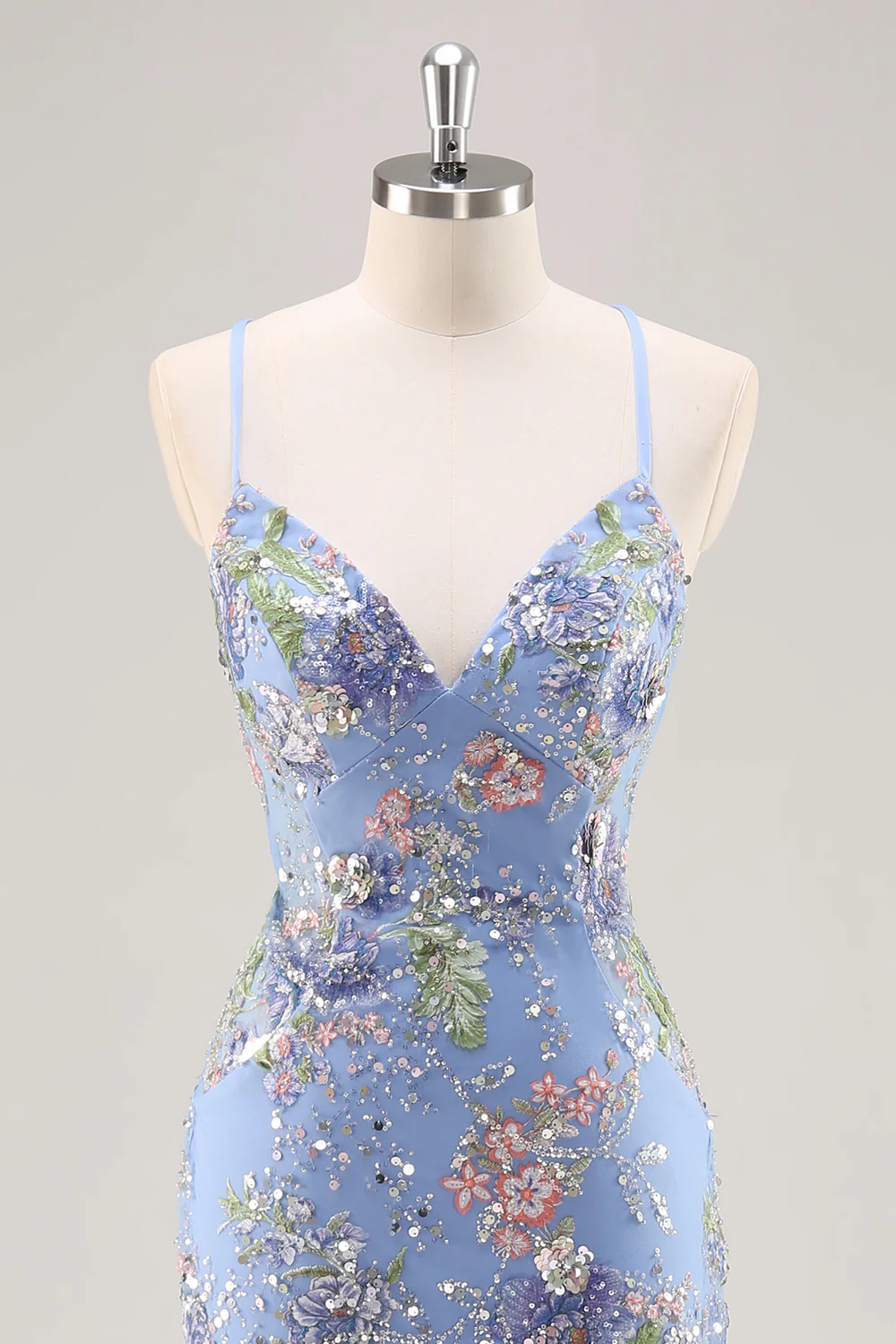 Sparkly Peacock Floral Beaded Mermaid Long Prom Dress with Sequins - VNBITS