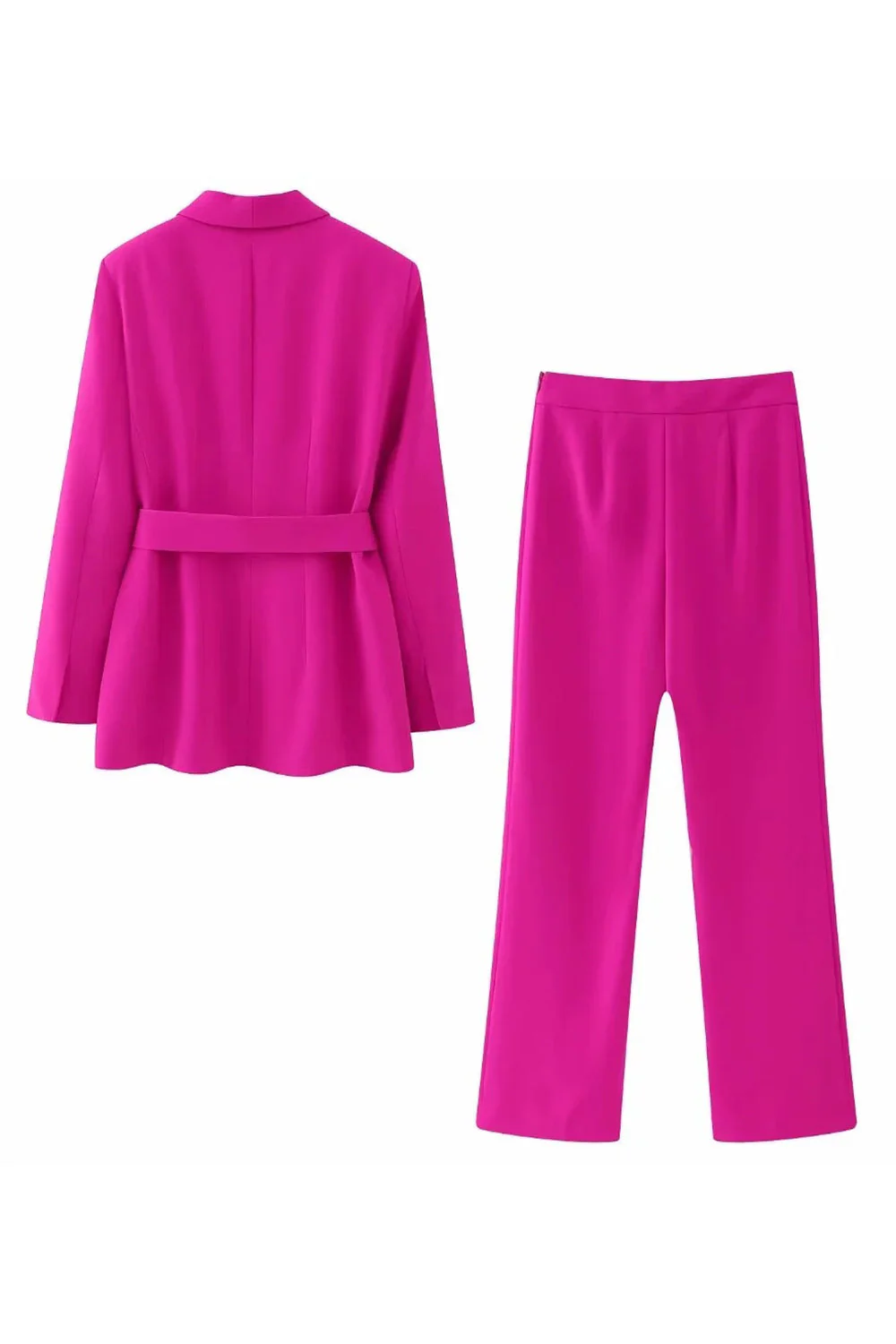 Fuchsia 2 Piece Shawl Lapel Women Suits - VNBITS