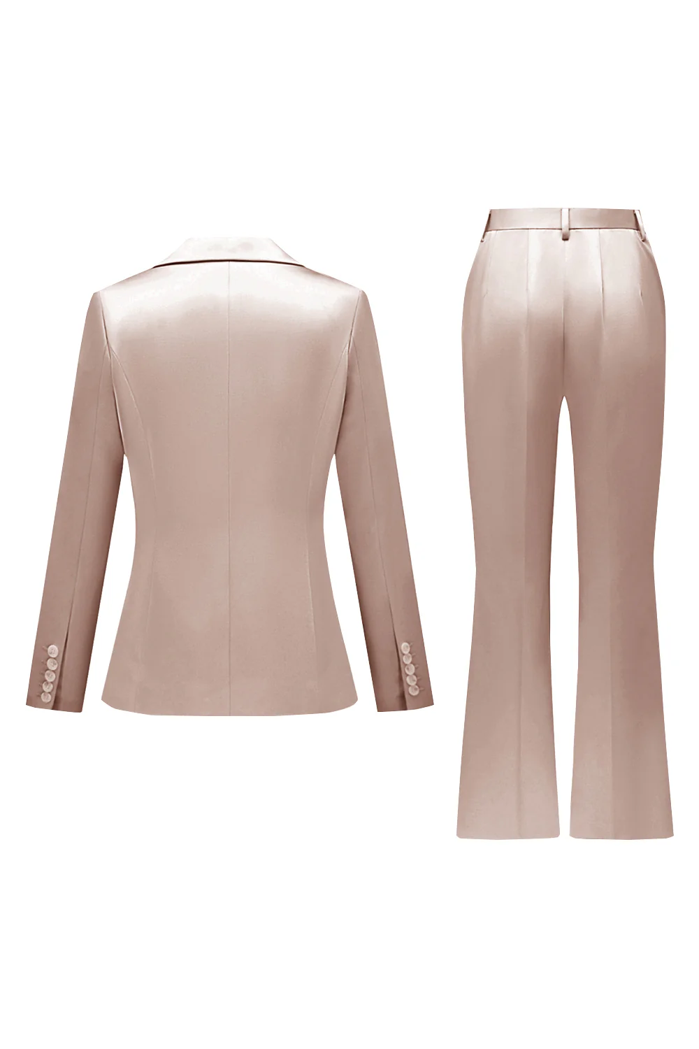 Grey Pink 2 Pieces Notched Lapel Long Sleeves Women Suits - VNBITS