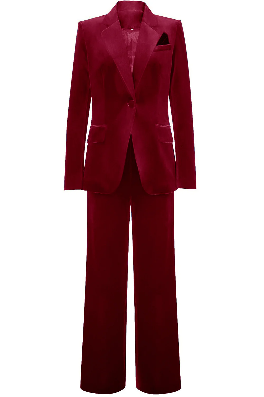 Royal Blue Velvet Single Button Women's Suits - VNBITS