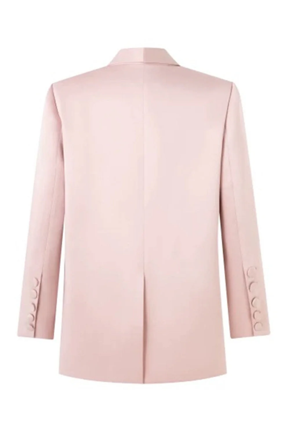 Blush Shawl Lapel Women Blazer with 3D Flowers - VNBITS