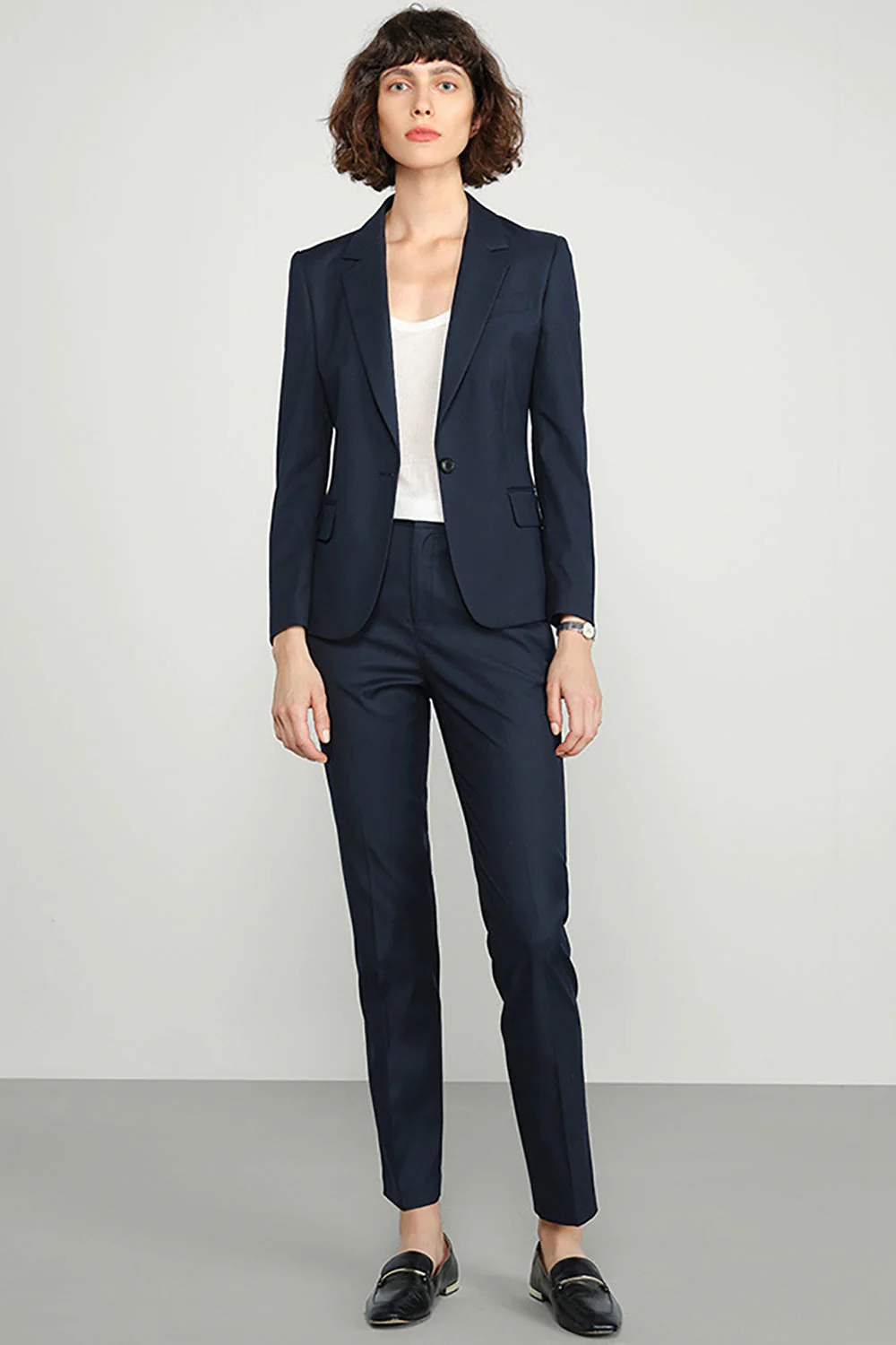 Grey Single Breasted Women Party Blazer - VNBITS