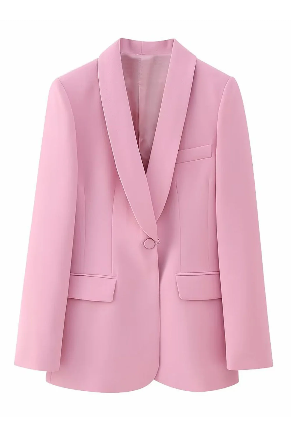 Pink Shawl Lapel One Button 2 Pieces Women Suits - VNBITS
