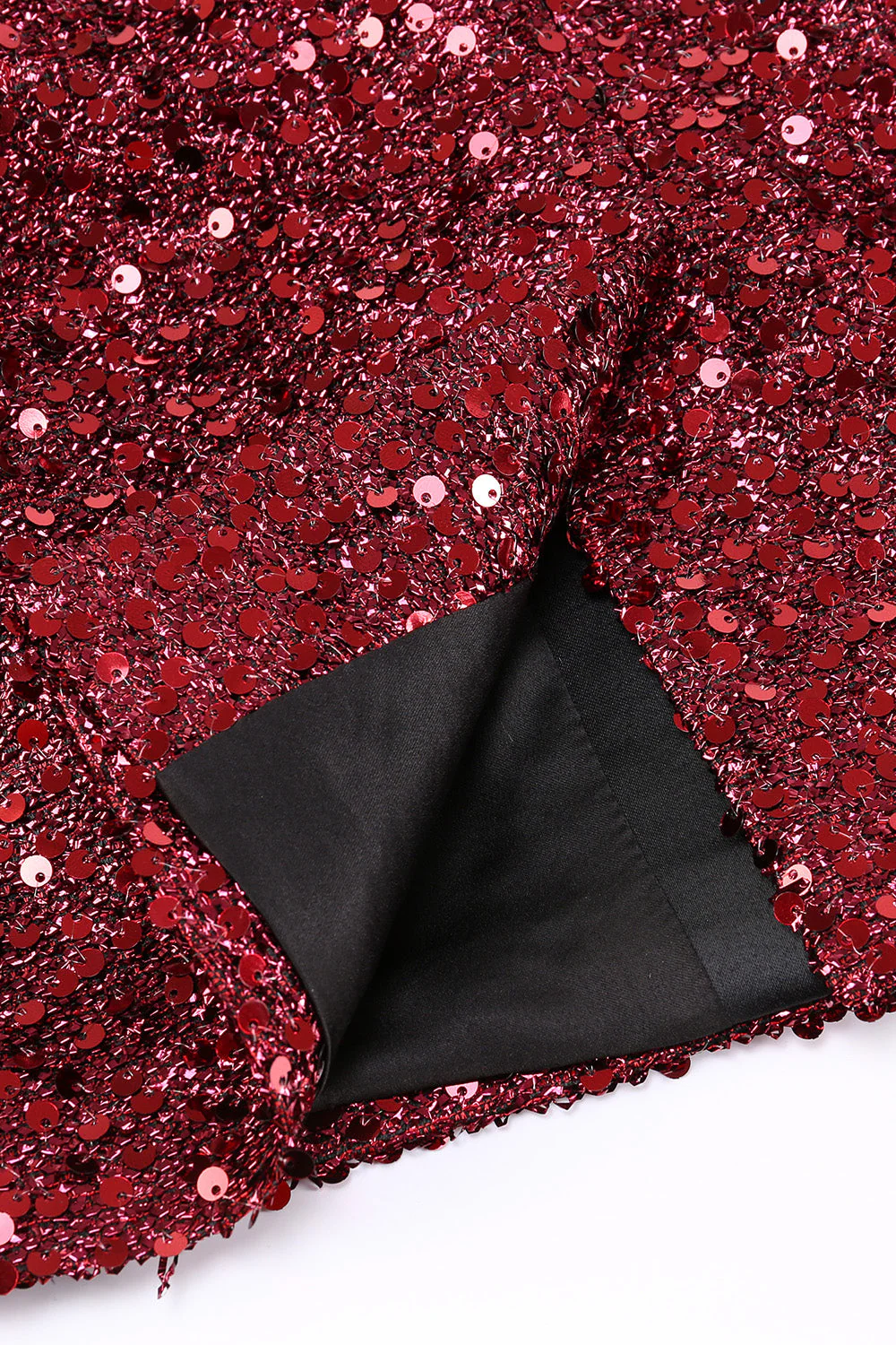 Sparkly Burgundy Bodycon Maxi Women's Blazer - VNBITS