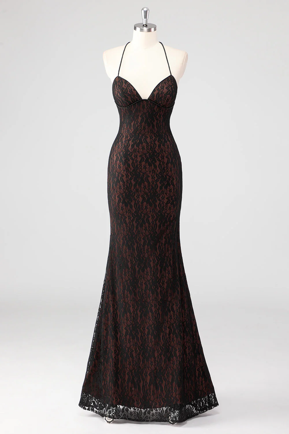 Black Spaghetti Straps Backless Formal Dress - VNBITS