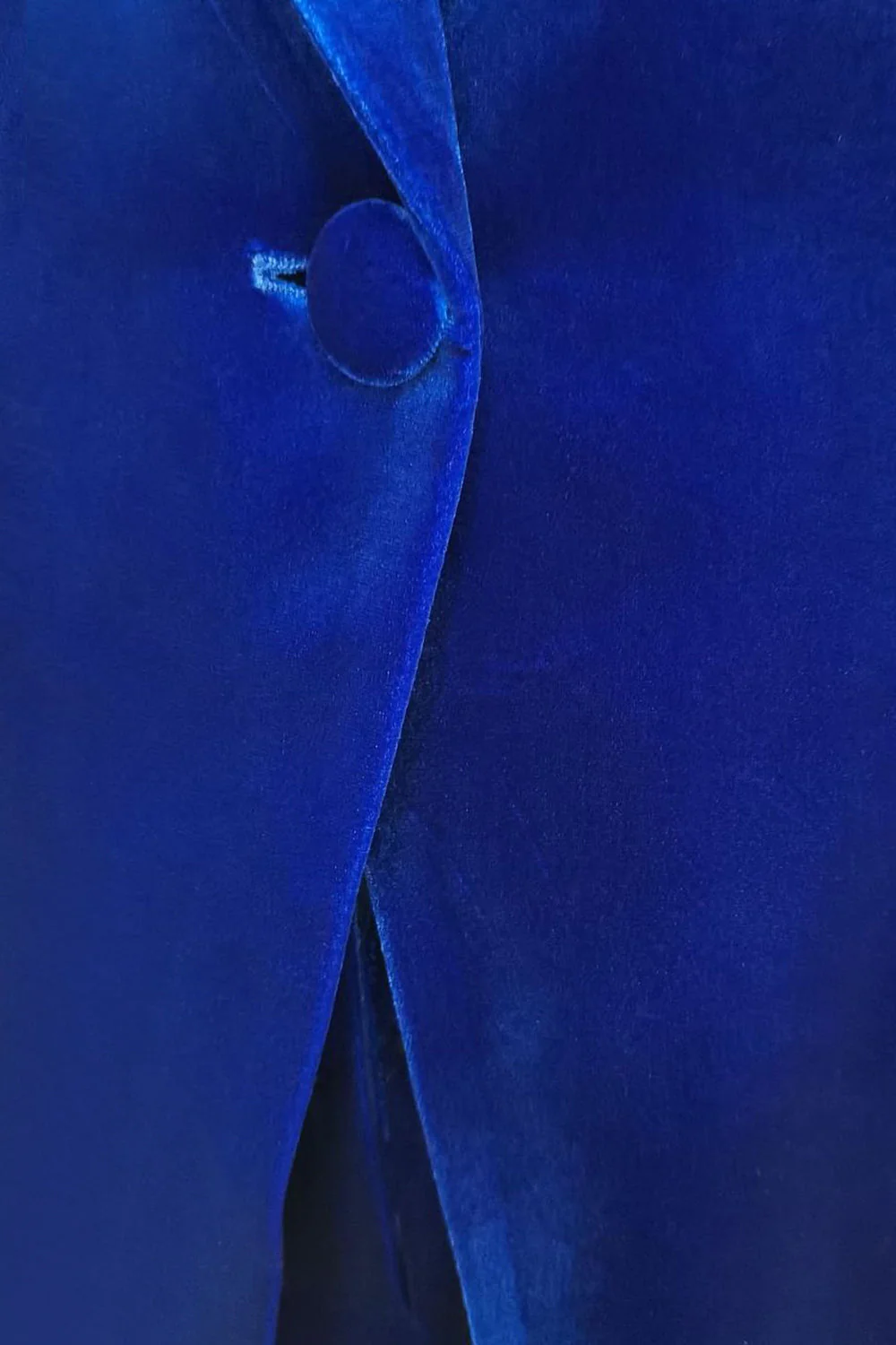 Royal Blue Velvet Single Button Women's Suits - VNBITS