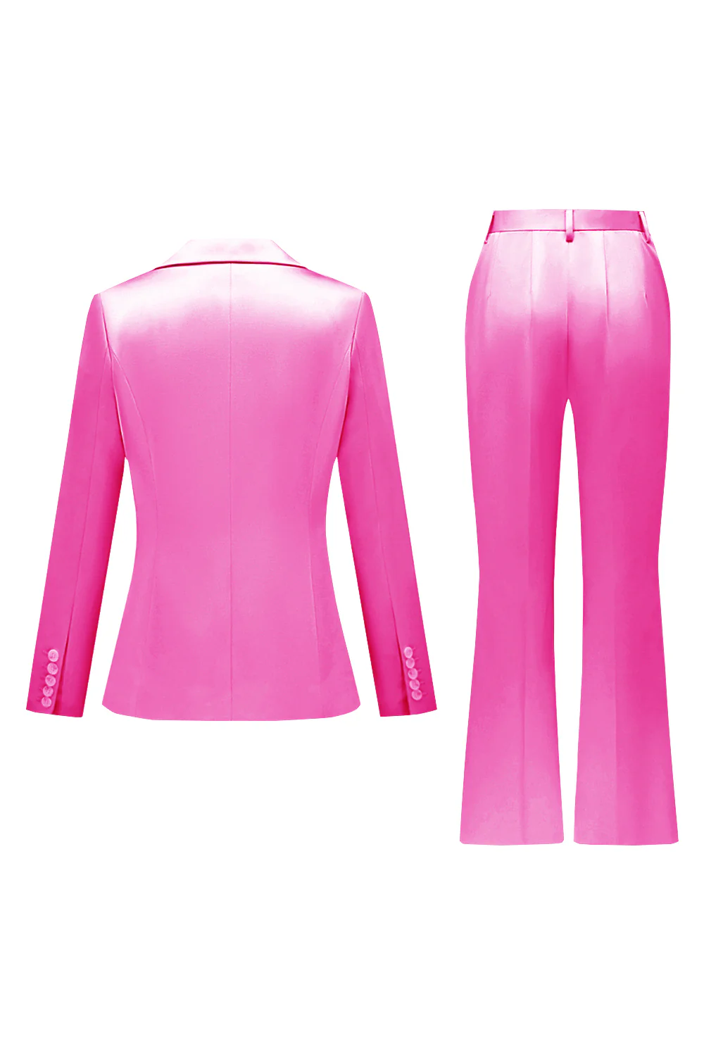 Grey Pink 2 Pieces Notched Lapel Long Sleeves Women Suits - VNBITS
