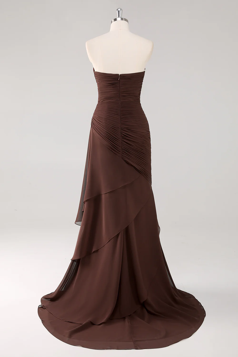 Black Sweetheart Ruched Ruffled Long Formal Dress - VNBITS