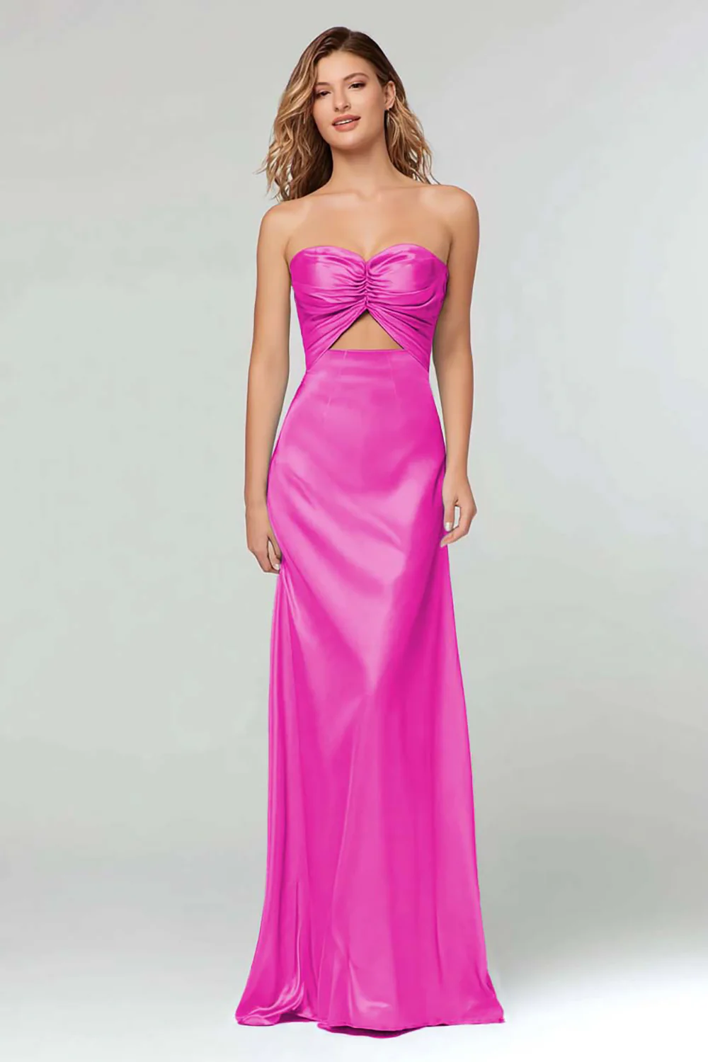 Light Blue Sweetheart Sheath Satin Long Formal Dress - VNBITS