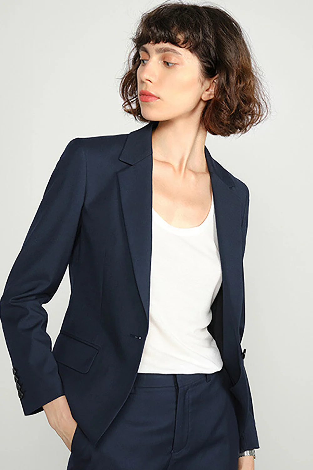 Grey Single Breasted Women Party Blazer - VNBITS