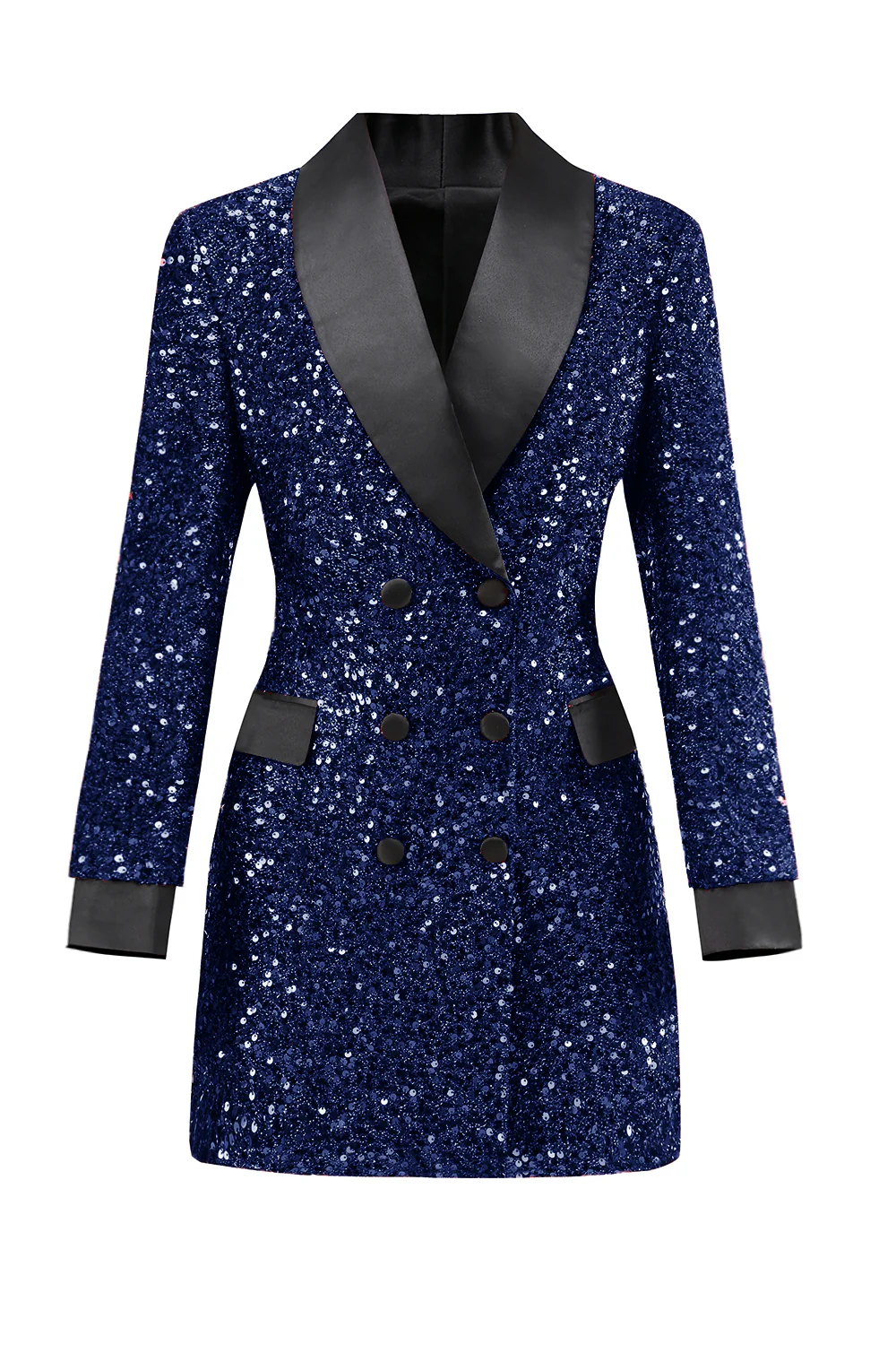 Sparkly Burgundy Bodycon Maxi Women's Blazer - VNBITS