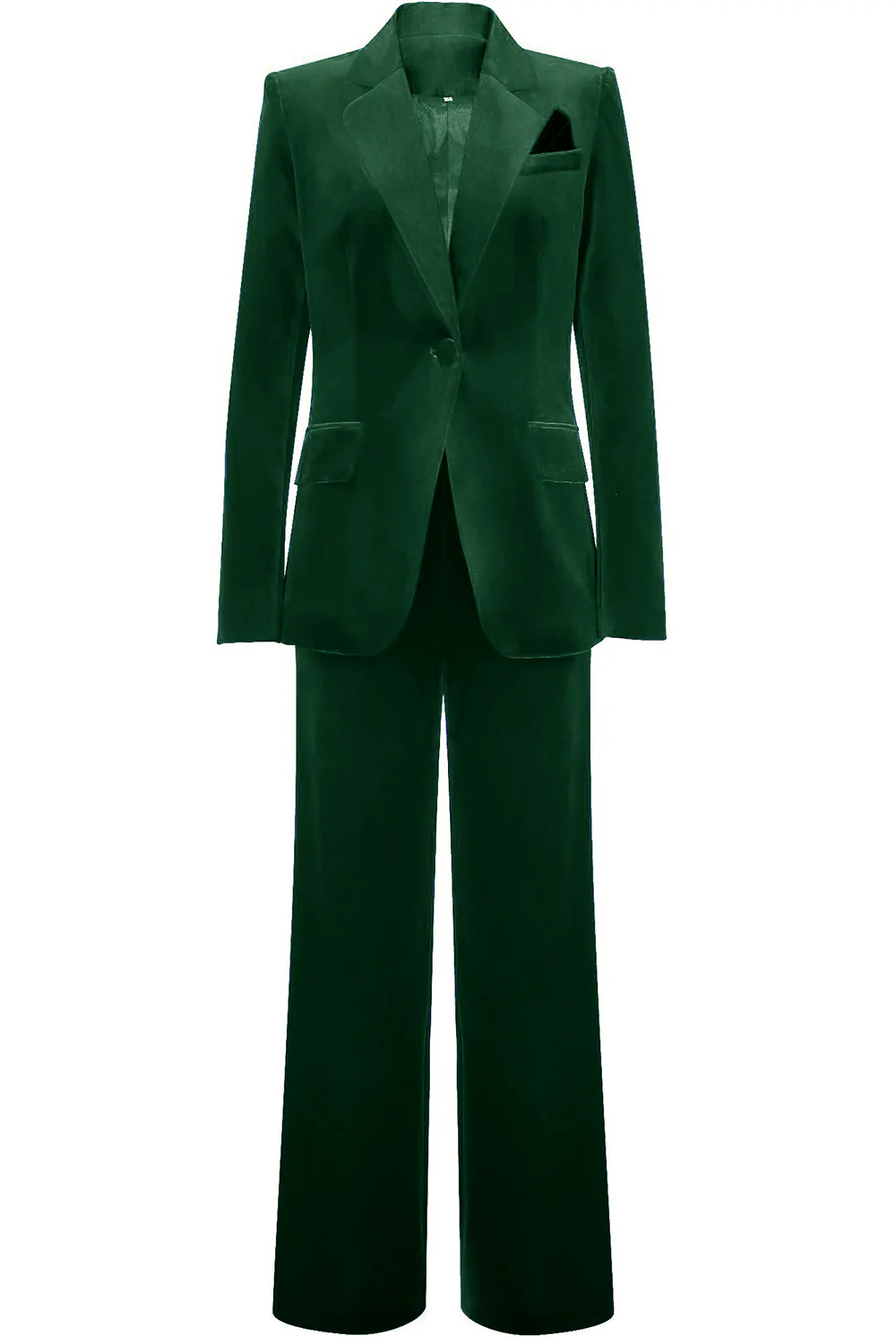 Royal Blue Velvet Single Button Women's Suits - VNBITS