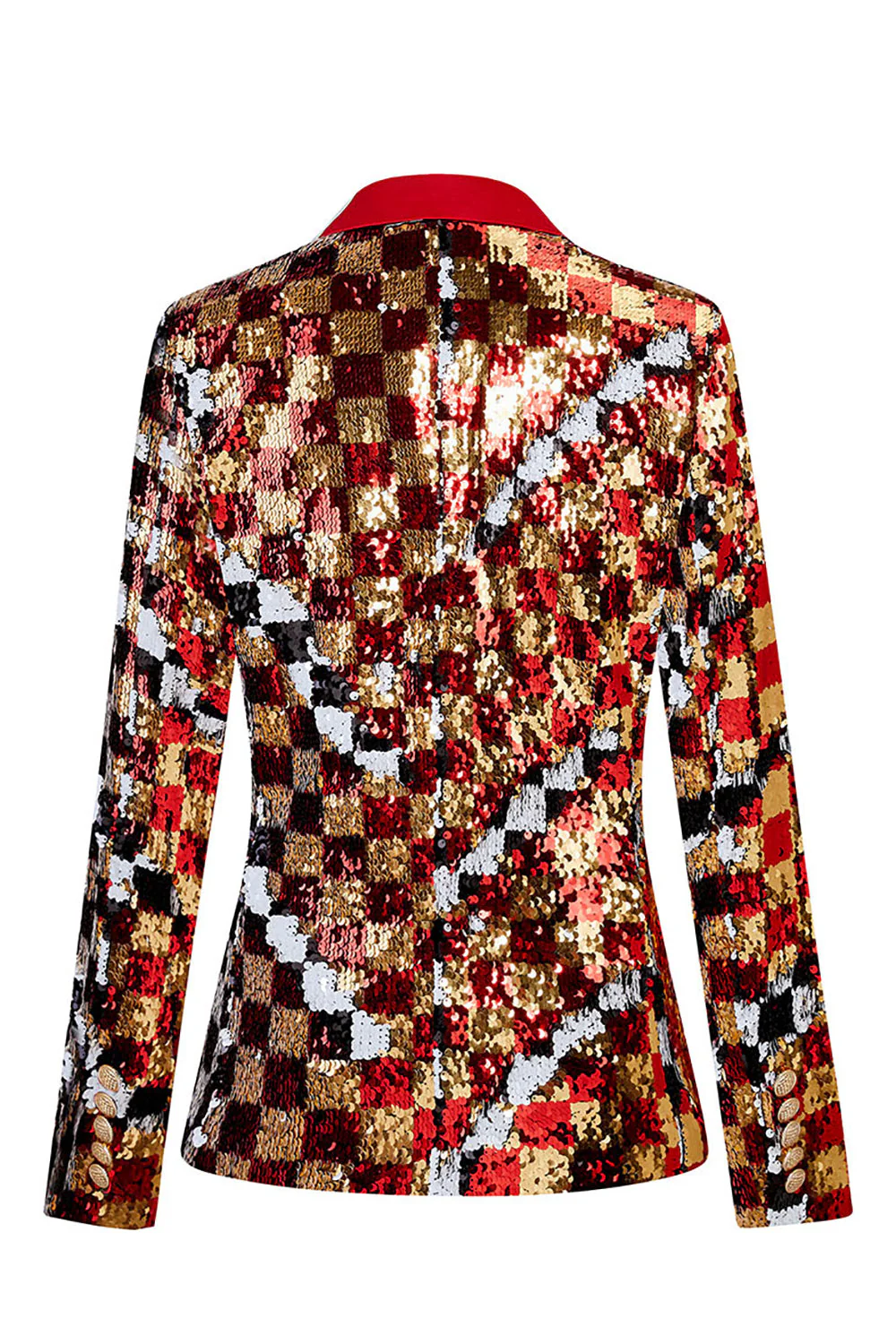 Sparkly Black Peak Lapel Sequins Women Party Blazer - VNBITS