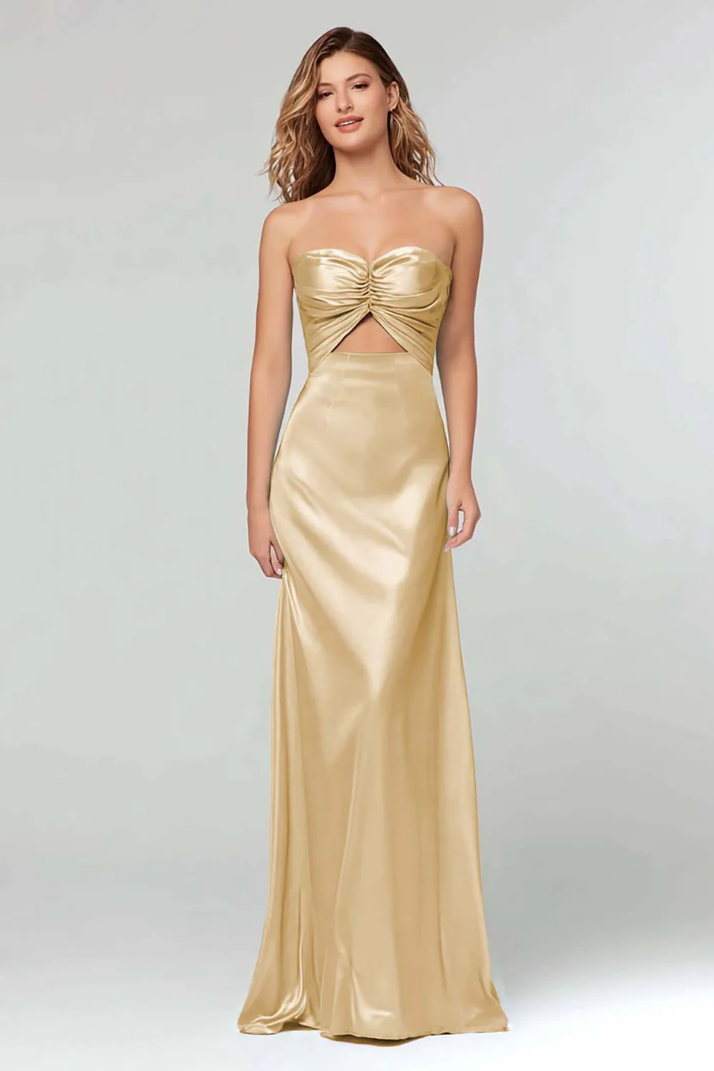 Light Blue Sweetheart Sheath Satin Long Formal Dress - VNBITS