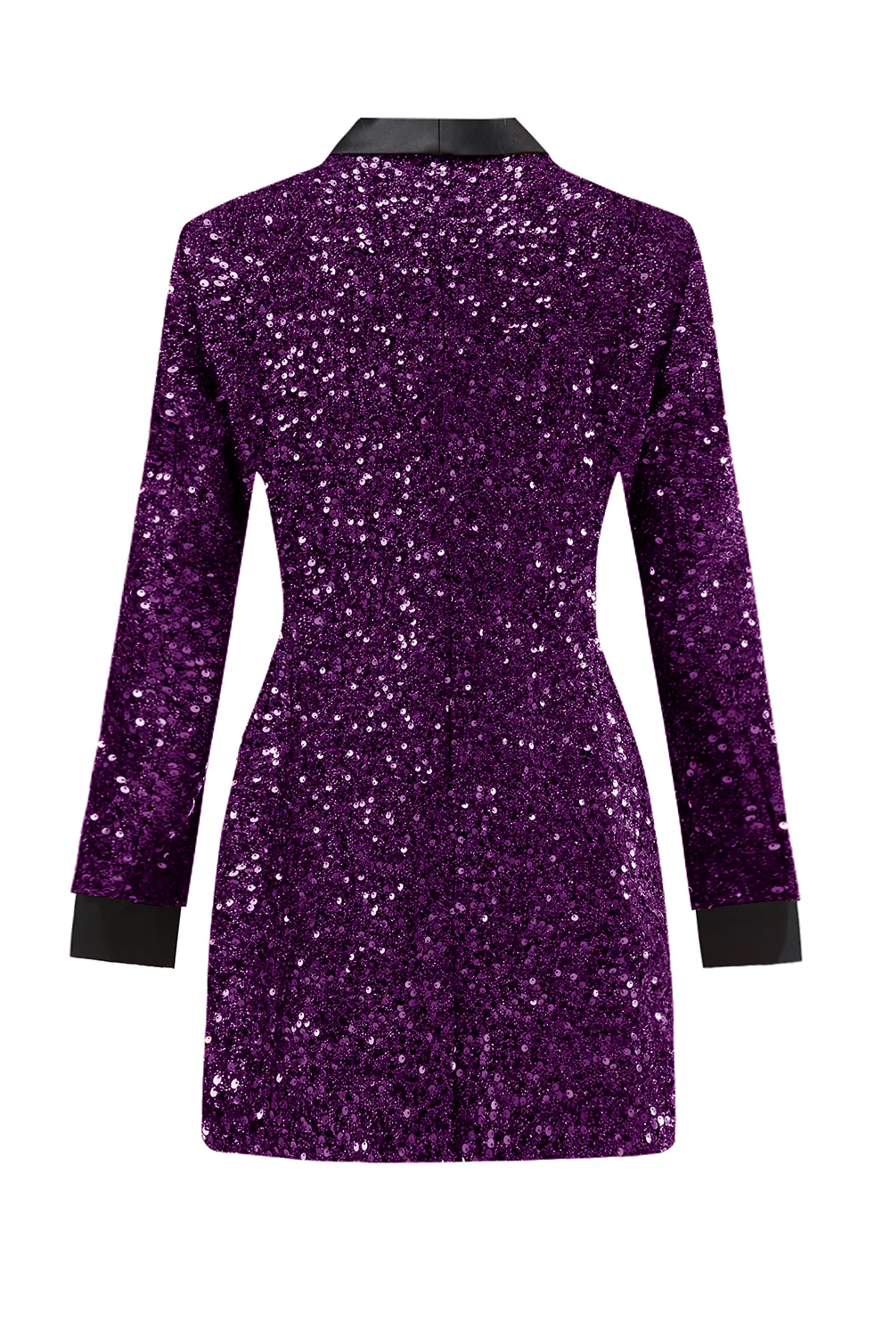 Sparkly Burgundy Bodycon Maxi Women's Blazer - VNBITS