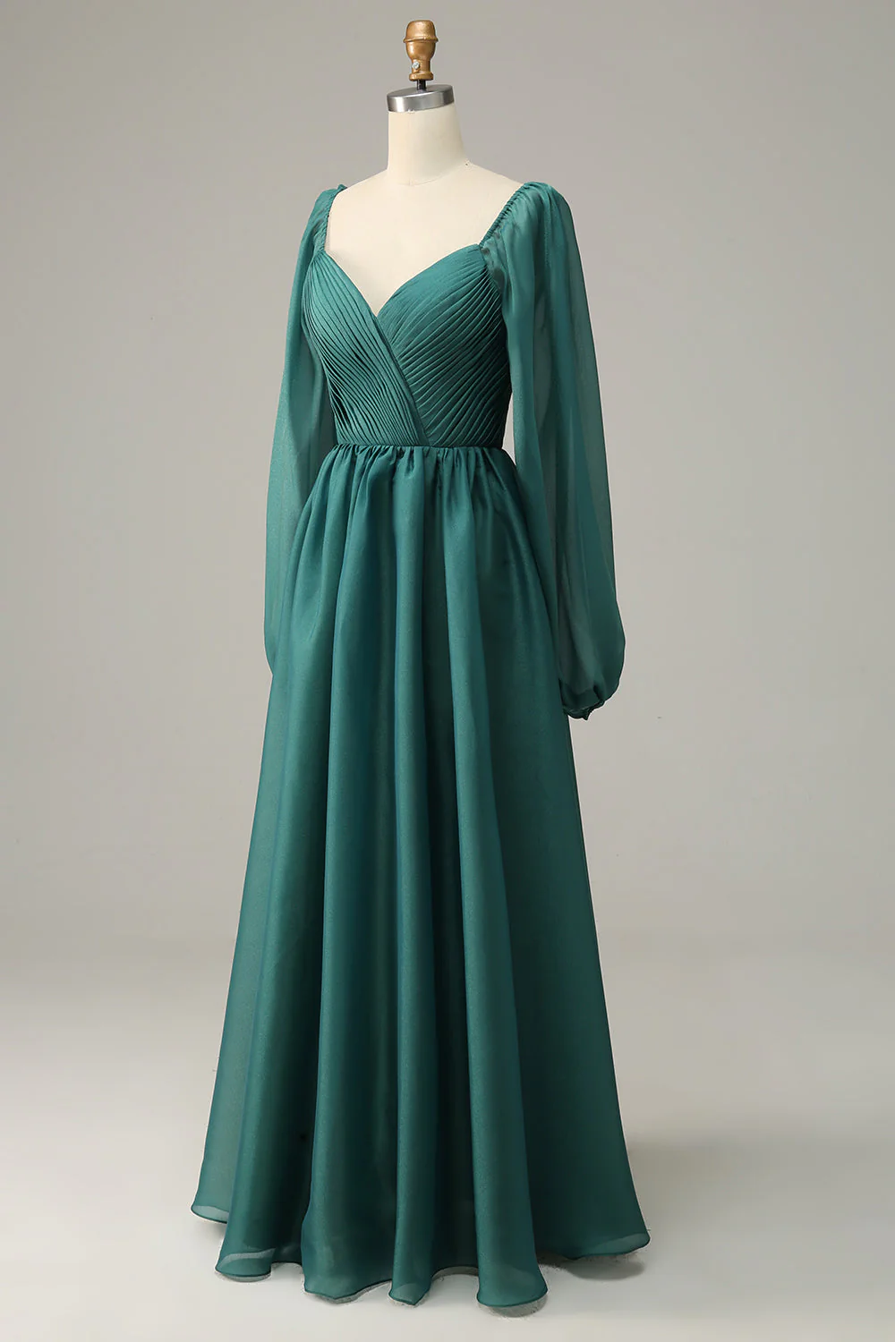 Off Shoulder Long Sleeves Prom Dress with Ruffles - VNBITS